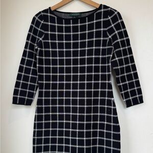 Ralph Lauren Black Dress with White Windowpane Check